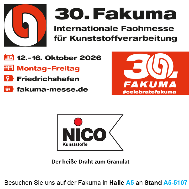 30. Fakuma | Mo. 12. bis Fr. 16. Oktober 2026 | Messe Friedrichshafen
